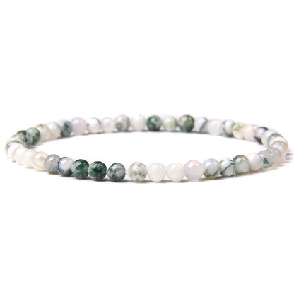 Natural Agate Crystal Energy Bracelet - 4mm Healing Stone Beads