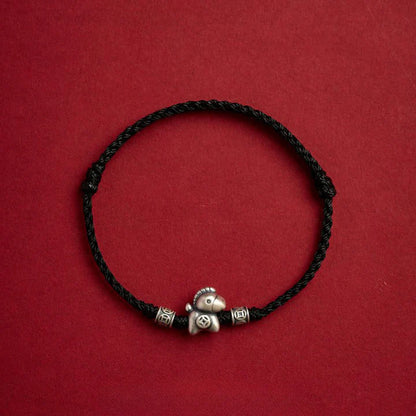 Year of the Horse 999 Sterling Silver Braided Bracelet - Adjustable