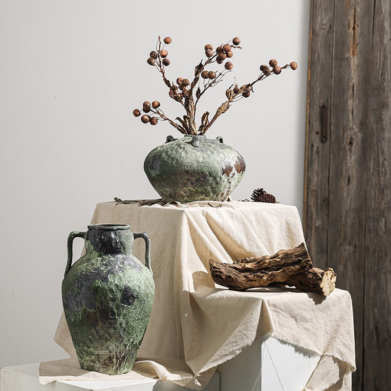 Handcrafted Stoneware Vase For Dried Flowers And Decorative Arrangements
