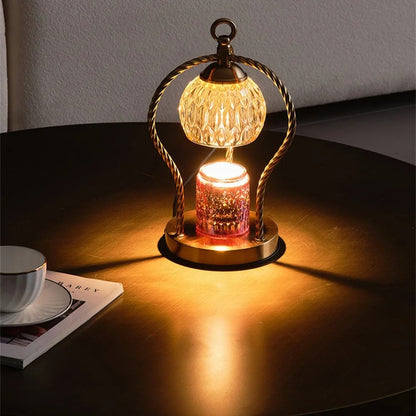 Wax Melt Warmer Lamp - Dimmable Timer Table Light with Bronze Finish