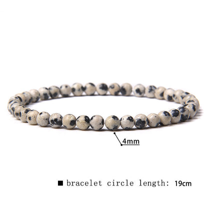 Elastic Beaded 4mm Natural Stone Beads Bracelet