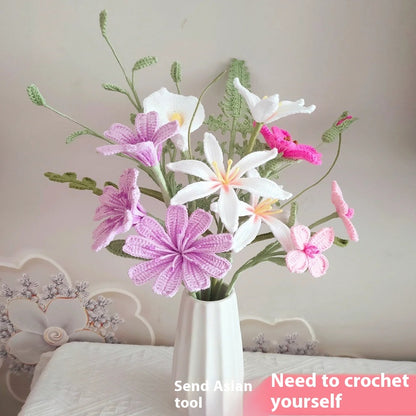 Hand-Woven DIY Wool Bouquet Kit - Crochet Flower Craft Material Package