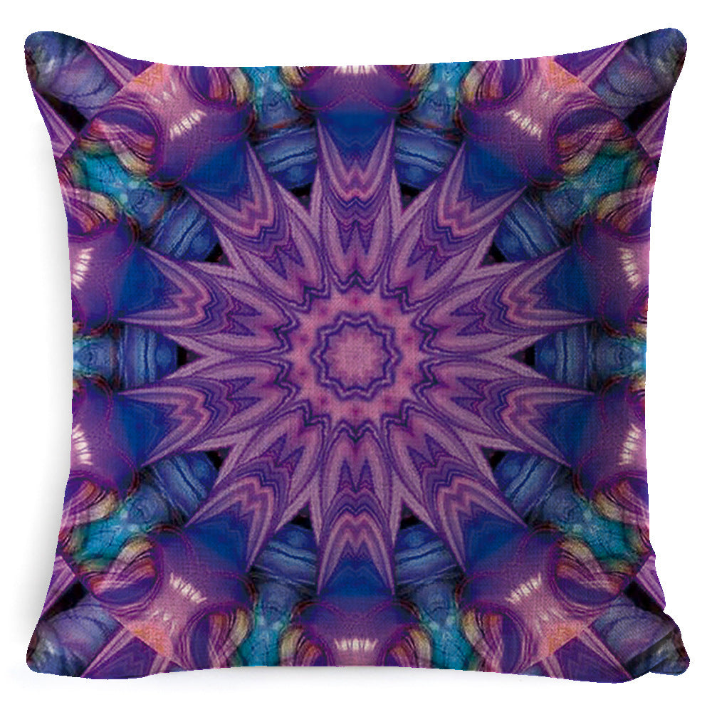 Bohemian Mandala Pillow Cover - Decorative Linen Cushion Cover 45x45cm