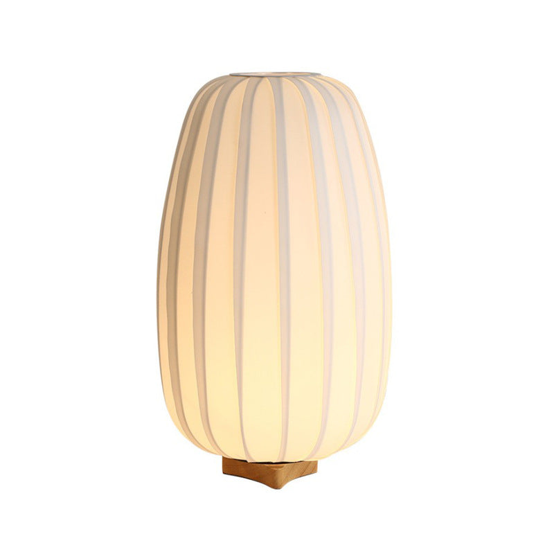 Japanese Solid Wood Table Lamp - Fabric Shade Warm Bedside Light