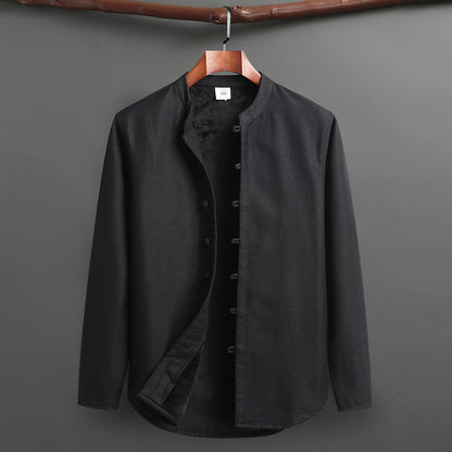 Tang Suit Set - Traditional Chinese Stand Collar Cotton Linen Coat