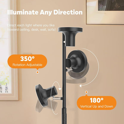 Adjustable LED Floor Lamp - Remote Control Rotatable Standing Light