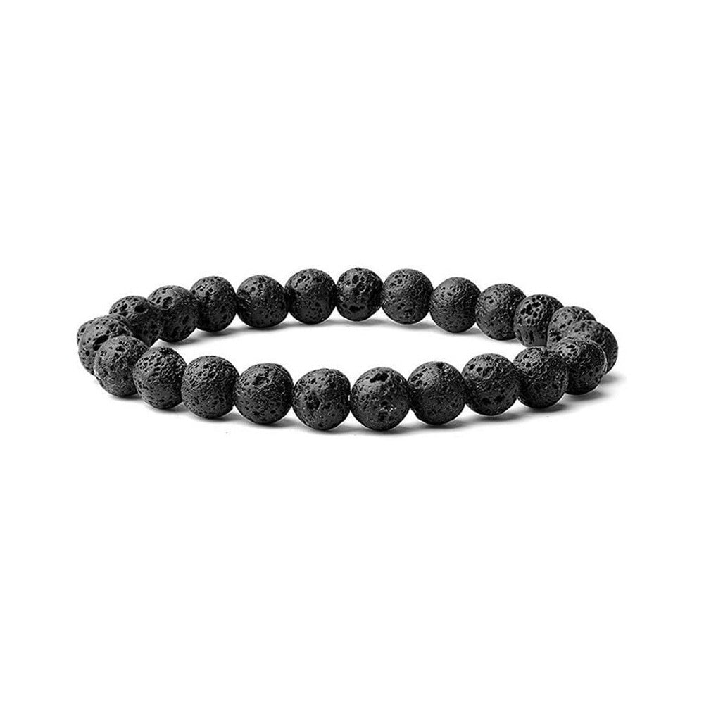 8mm Natural Gemstone Bracelet - Tiger Eye Stone & White Turquoise