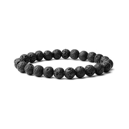 8mm Natural Gemstone Bracelet - Tiger Eye Stone & White Turquoise