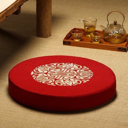 Round Cotton Linen Floor Cushion - Meditation Seat for Yoga & Window Seats