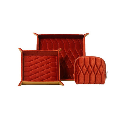 Velvet Jewelry Display Tray - Elegant Entryway Organizer for Keys & Accessories