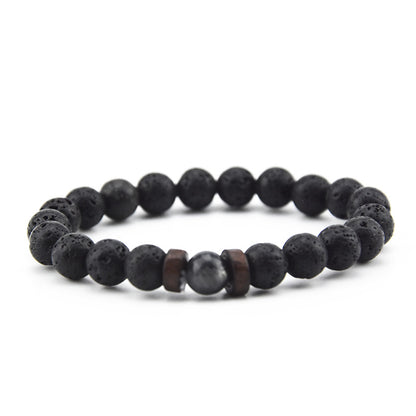 Volcanic Rock Wooden Beads Bracelet Stone Bracelet