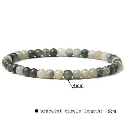 Elastic Beaded 4mm Natural Stone Beads Bracelet
