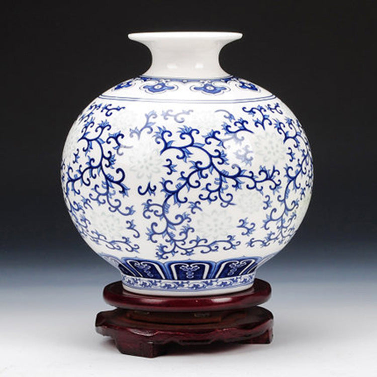 Blue and White Porcelain Vase - Chinese Ceramic Flower Vase for Home Decor