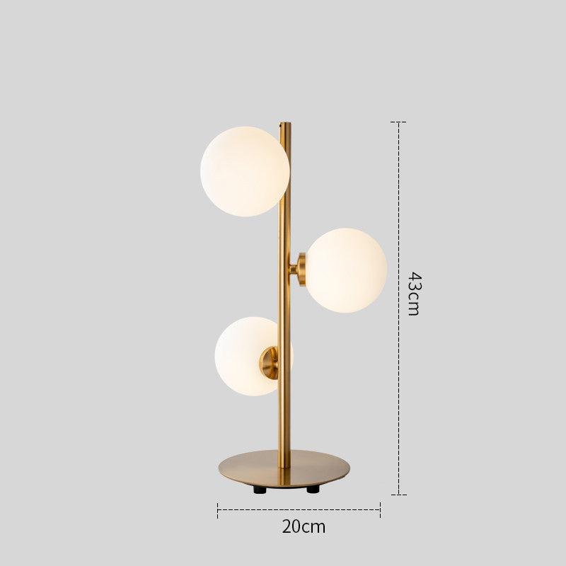 Modern Round Ball Copper Table Lamp - Creative Bedside Light