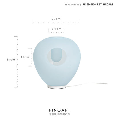 Frosted Blue Glass Table Lamp Vase 2-in-1 | Soft Warm Night Light Home Decor