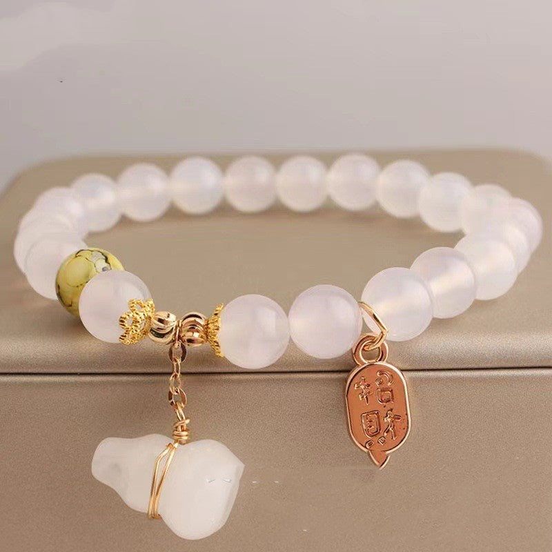 New Jade Crystal Bracelet Ethnic Style Fuzi Pendant
