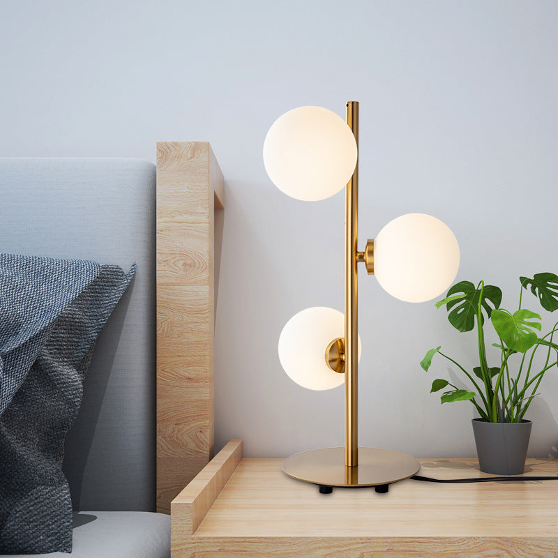 Modern Round Ball Copper Table Lamp - Creative Bedside Light