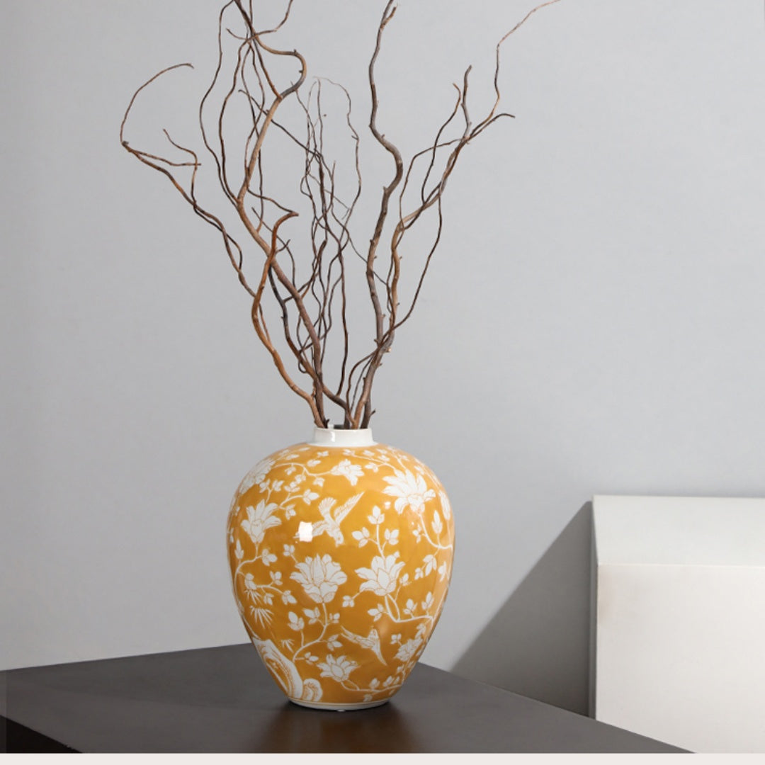 Ceramic Pottery Vase - Modern Chinese Flower Vase for Entryway & Living Room
