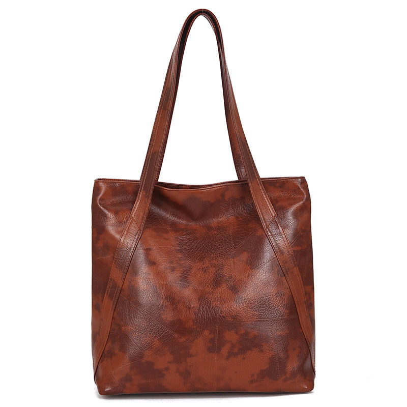 Large Capacity PU Leather Tote Bag - Soft Shoulder Bag for Women
