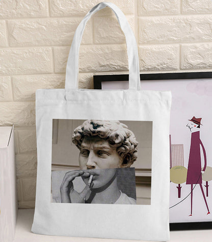 Van Gogh Canvas Tote Bag - Retro Art Print Shopping Handbag