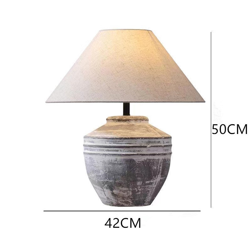 Large Ceramic Table Lamp - Modern Chinese Retro Style Decorative Light