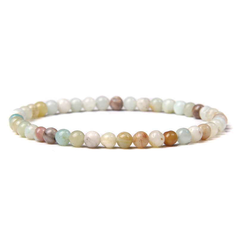Natural Agate Crystal Energy Bracelet - 4mm Healing Stone Beads
