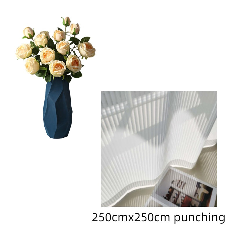 Nordic Frosted Geometric Vase - Modern Cylindrical Glass Vase with Textured Surface
