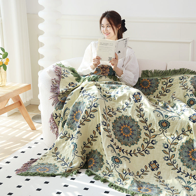 Double-sided Available Pure Cotton Gauze Towel Blanket