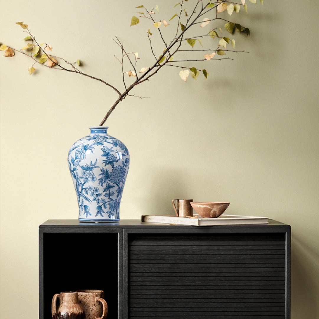 Ceramic Pottery Vase - Modern Chinese Flower Vase for Entryway & Living Room