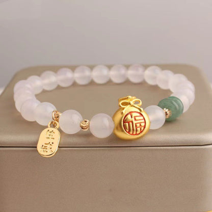 New Jade Crystal Bracelet Ethnic Style Fuzi Pendant
