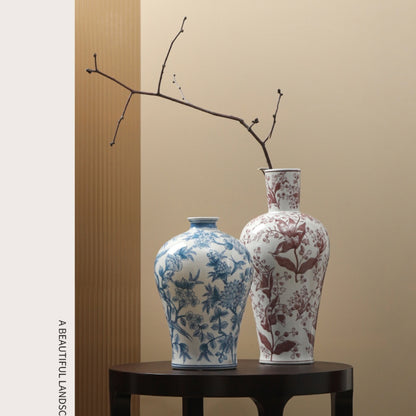 Ceramic Pottery Vase - Modern Chinese Flower Vase for Entryway & Living Room