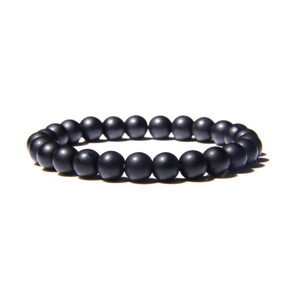 8mm Natural Gemstone Bracelet - Tiger Eye Stone & White Turquoise