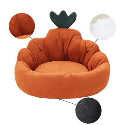 Carrot-Shaped Pet Bed - Warm Winter Dog & Cat House for Small to Medium Pets