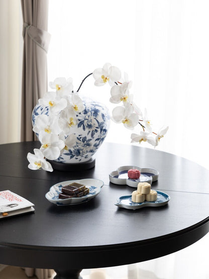 Blue And White Peony Porcelain Rechargeable Dimmable Table Lamp Chinoiserie Decor