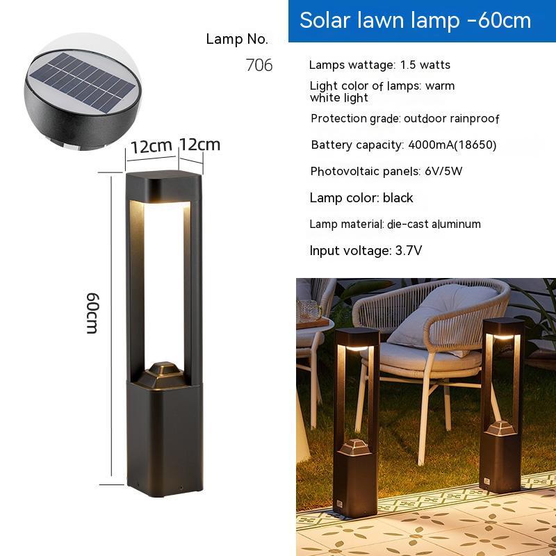 Solar LED Lawn Lamp - Waterproof Outdoor Garden Path Light