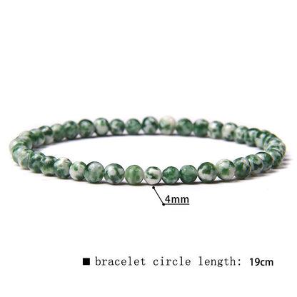 Elastic Beaded 4mm Natural Stone Beads Bracelet