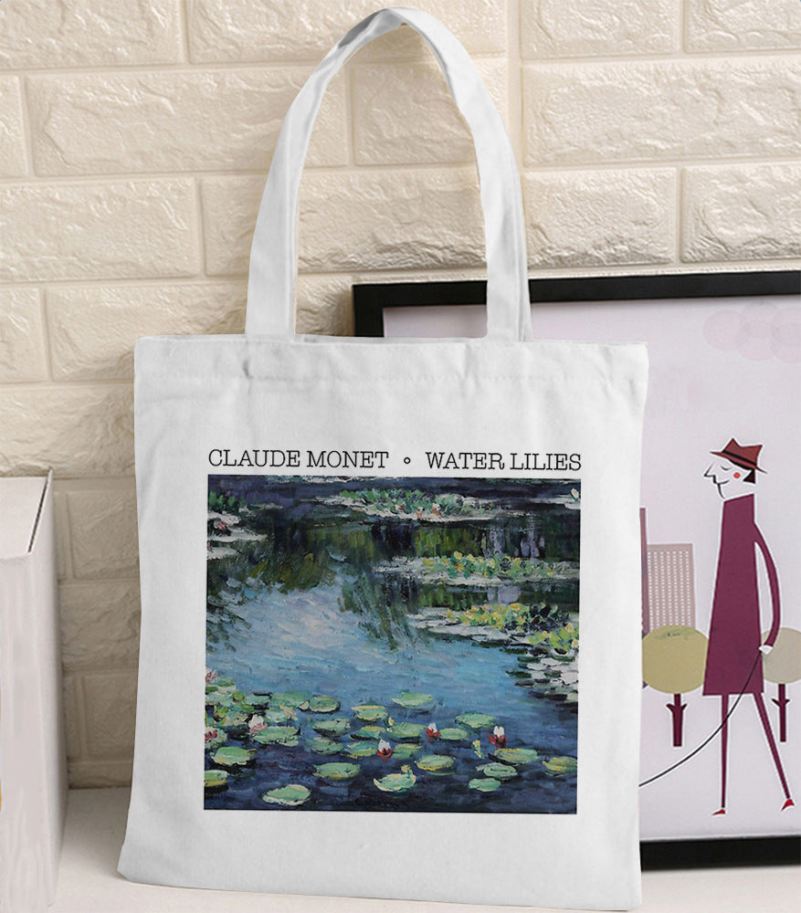 Van Gogh Canvas Tote Bag - Retro Art Print Shopping Handbag