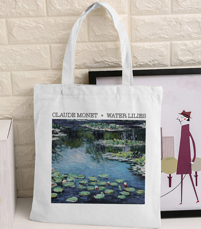 Van Gogh Canvas Tote Bag - Retro Art Print Shopping Handbag