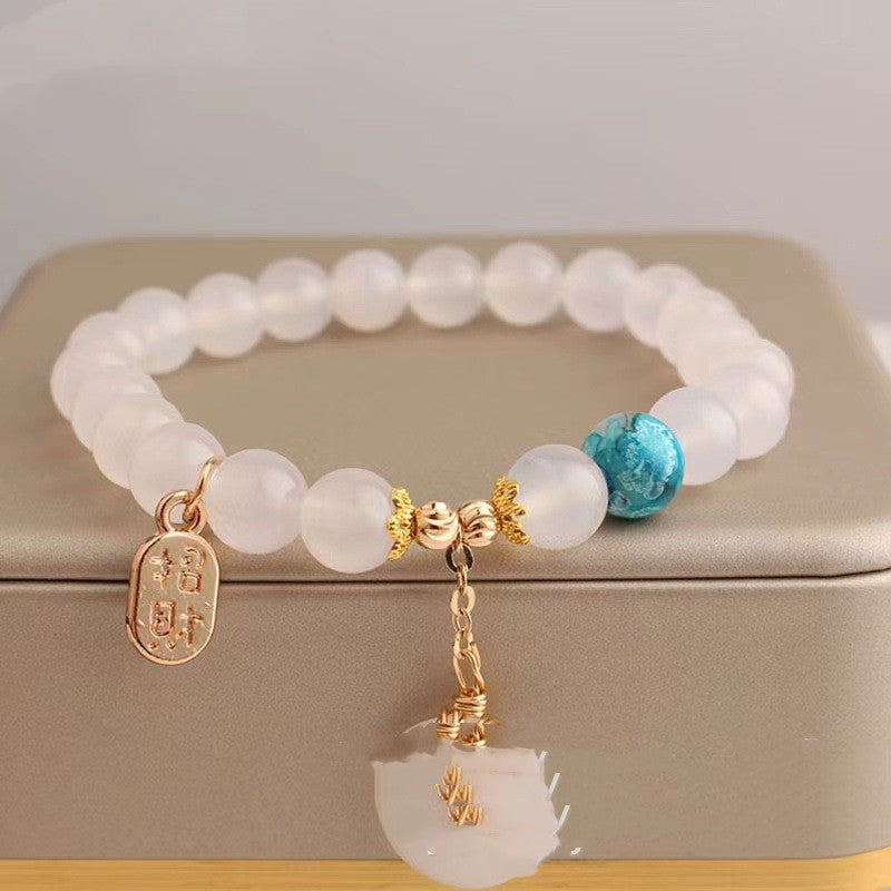 New Jade Crystal Bracelet Ethnic Style Fuzi Pendant