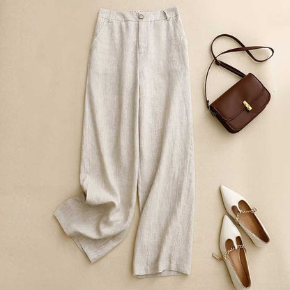 Women's High-end Cotton And Linen Wide-leg Pants