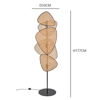 Japanese Bamboo Floor Lamp - Creative Asian Style Standing Light