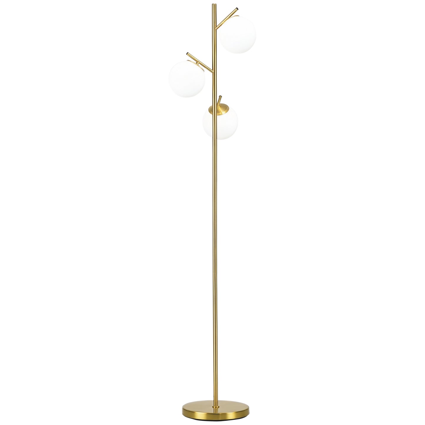 Modern 3-Light Tree Floor Lamp - Gold Globe Shade Standing Lamp