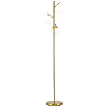 Modern 3-Light Tree Floor Lamp - Gold Globe Shade Standing Lamp