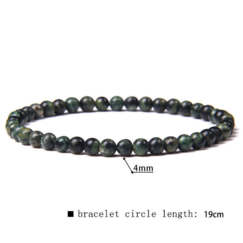 Elastic Beaded 4mm Natural Stone Beads Bracelet