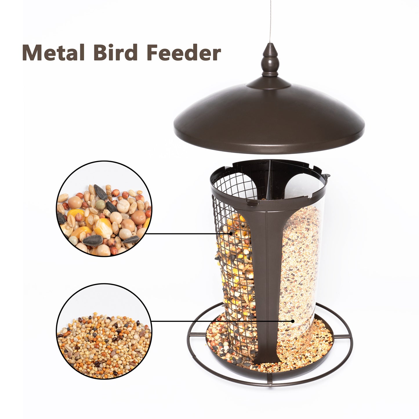 Automatic Hanging Bird Feeder - 2-in-1 Outdoor Garden Feeder