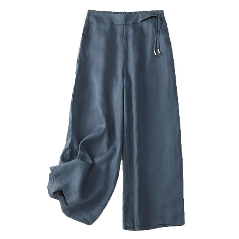 High Waist Wide Leg Pants - Loose Retro Casual Trousers for Women