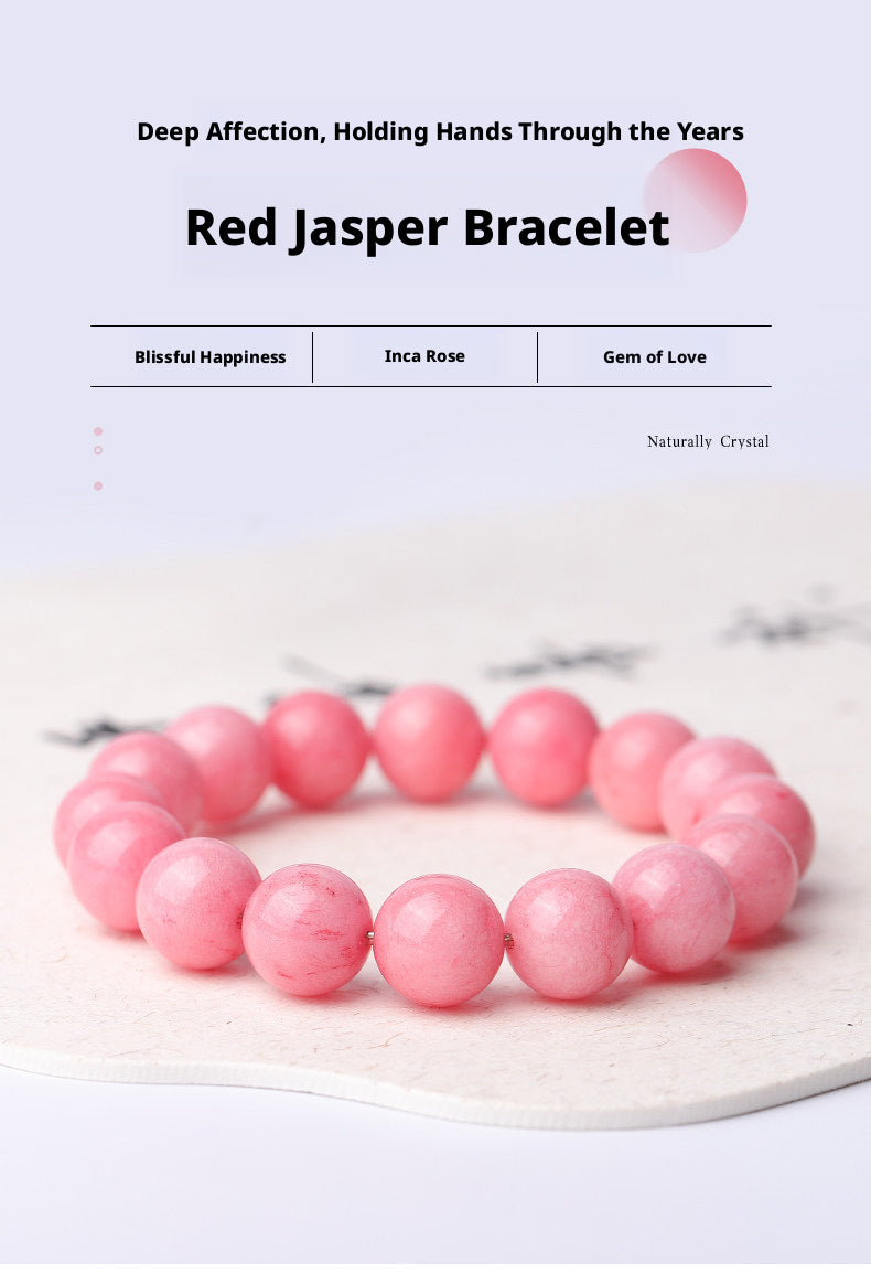 Collection Grade Red Patterned Stone Bracelet - Pink Crystal Jewelry