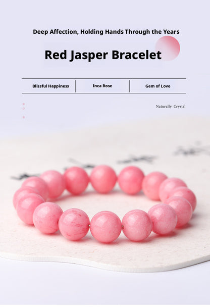 Collection Grade Red Patterned Stone Bracelet - Pink Crystal Jewelry