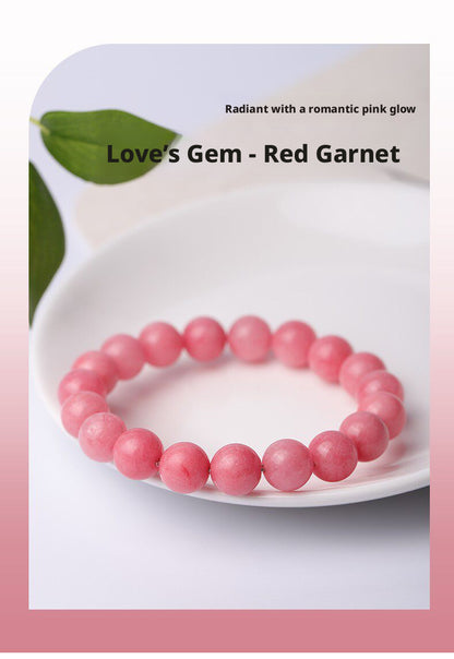 Collection Grade Red Patterned Stone Bracelet - Pink Crystal Jewelry