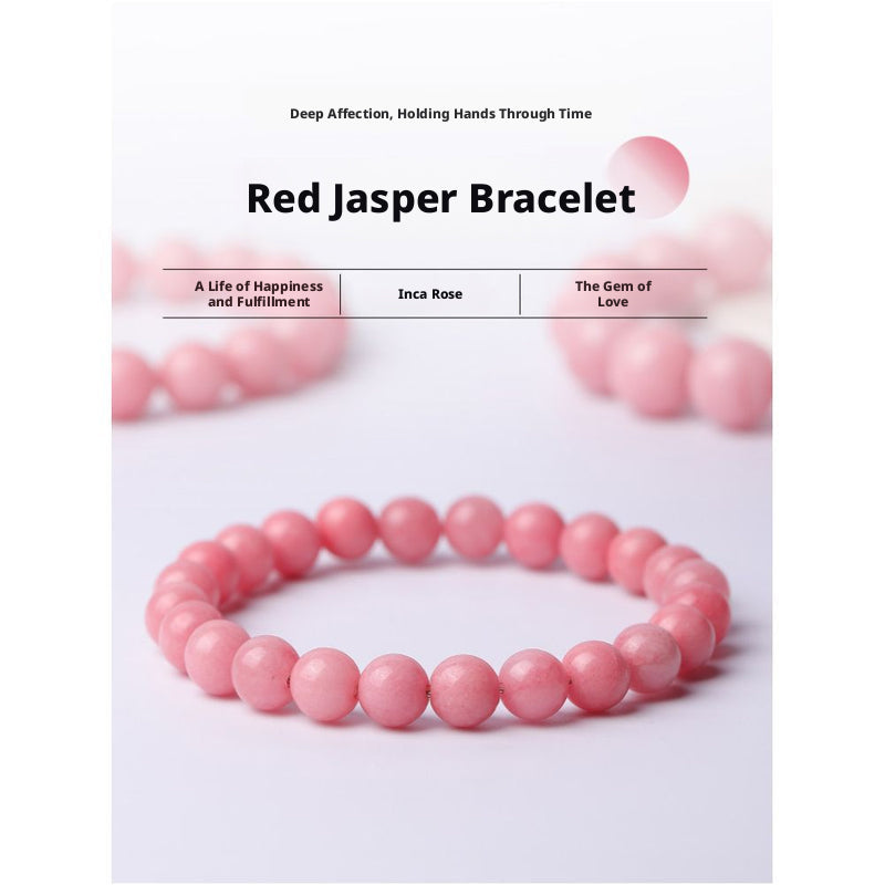 Collection Grade Red Patterned Stone Bracelet - Pink Crystal Jewelry